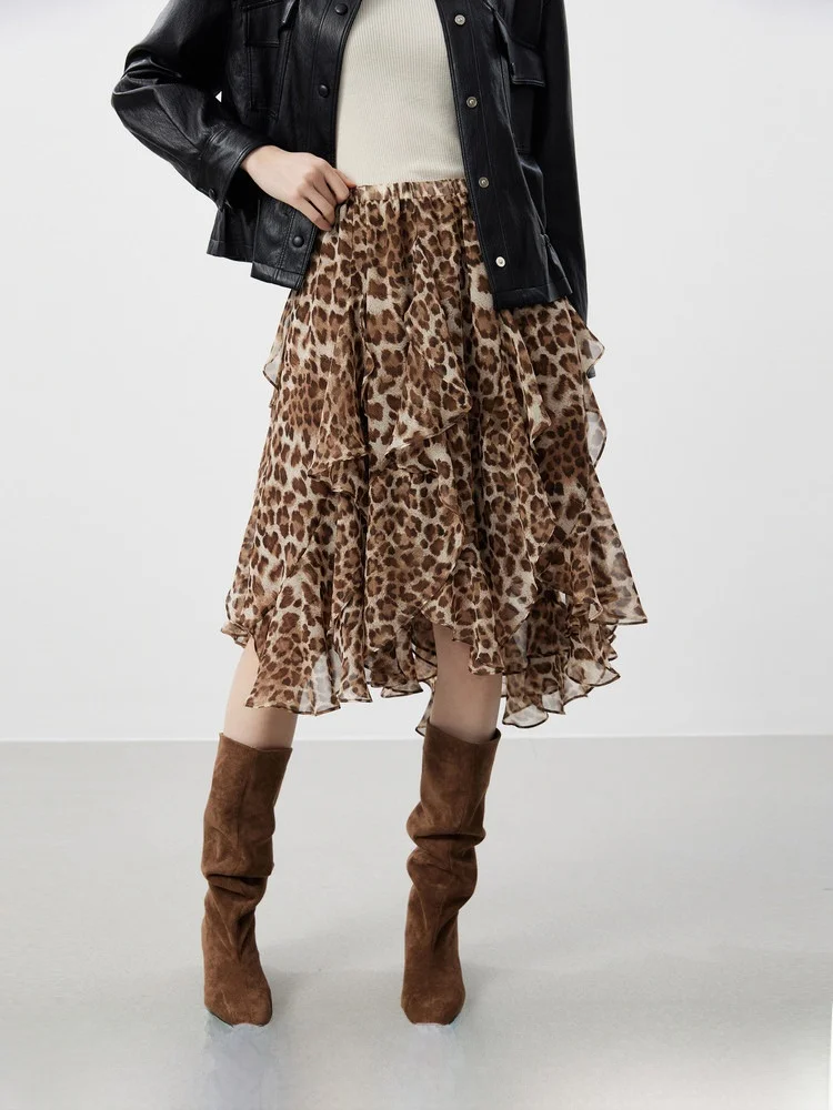 Romantic Leopard Print Skirt Asymmetrical Hemline Layered A-Line Skirt High Waist Polyester Fiber Daily Wear Spring 2026
Romantic Leopard Print Skirt Asymmetrical Hemline Layered A-Line Skirt High Waist Polyester Fiber Daily Wear Spring 2026