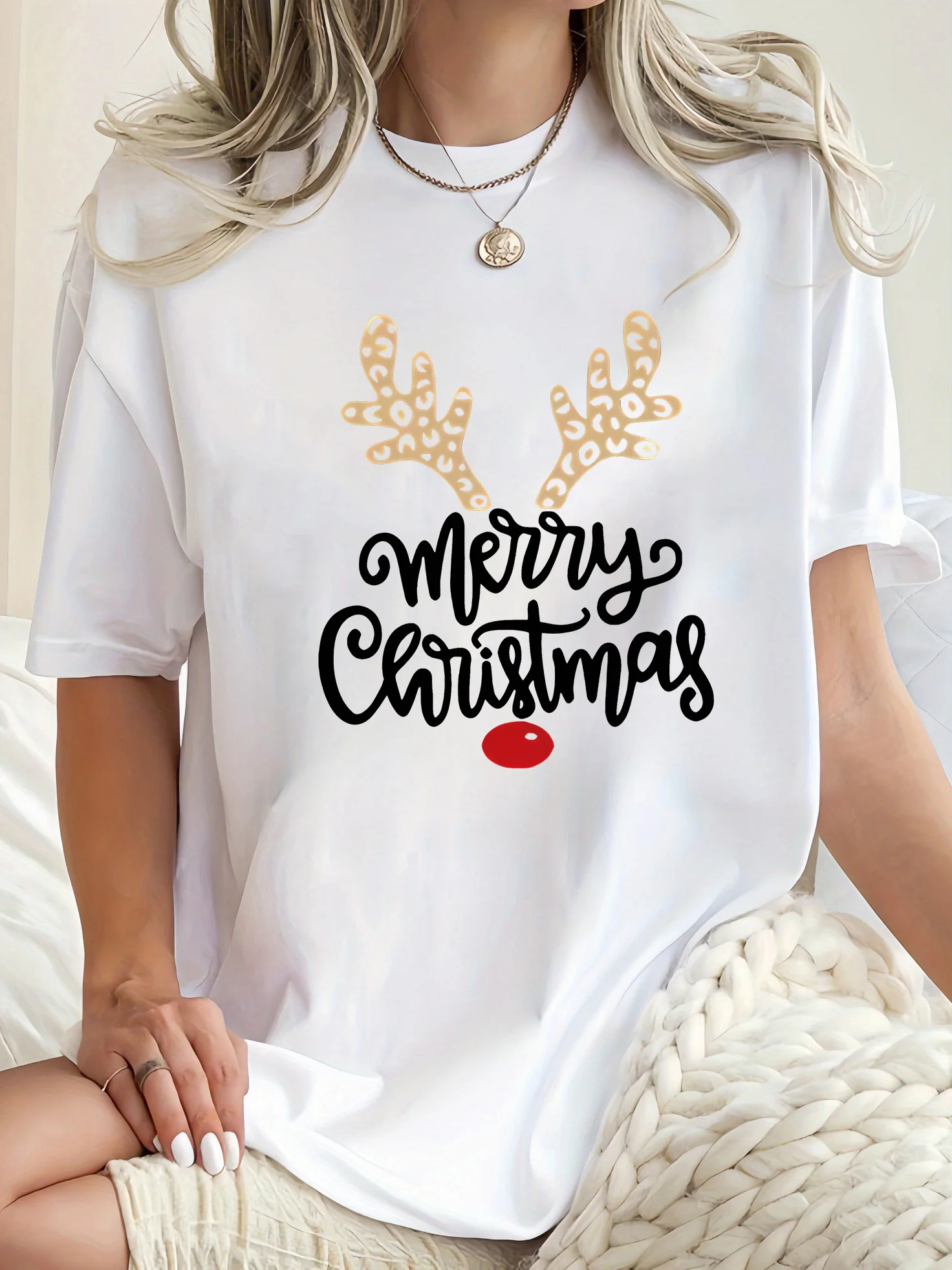Women's Casual T-Shirt with Merry Christmas Reindeer Graphic Print Crew Neck Short Sleeve Harajuku Short Sleeve Casual
Women's Casual T-Shirt with Merry Christmas Reindeer Graphic Print Crew Neck Short Sleeve Harajuku Short Sleeve Casual