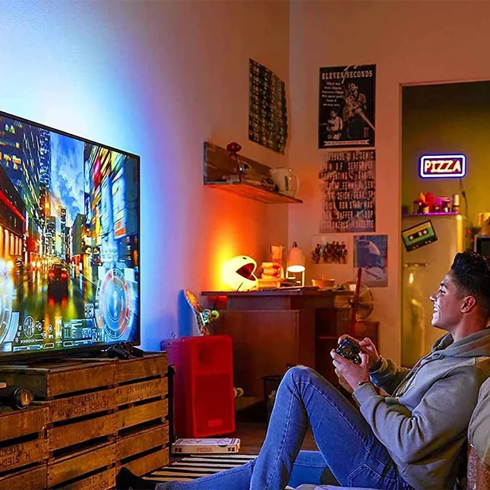 Светодиодная лента RGB, управление через приложение Bluetooth, 1 м/30, светодиодная SMD5050, RGB для украшения дома, ТВ-фон, окружающий свет
Светодиодная лента RGB, управление через приложение Bluetooth, 1 м/30, светодиодная SMD5050, RGB для украшения дома, ТВ-фон, окружающий свет