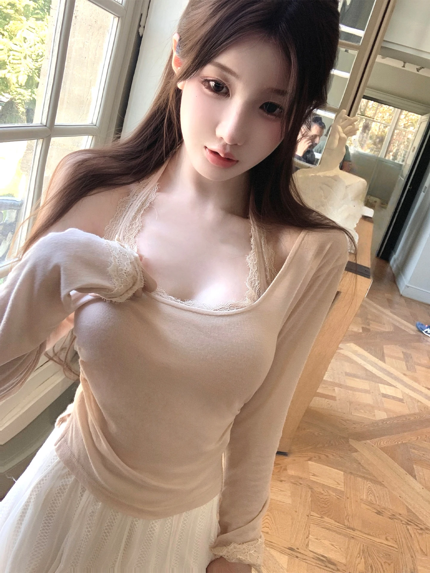 Розовая кружевная футболка с длинным рукавом для женщин, облегающая, базовый слой, внутренняя одежда, повседневный топ Bigking Pure Desire
Розовая кружевная футболка с длинным рукавом для женщин, облегающая, базовый слой, внутренняя одежда, повседневный топ Bigking Pure Desire