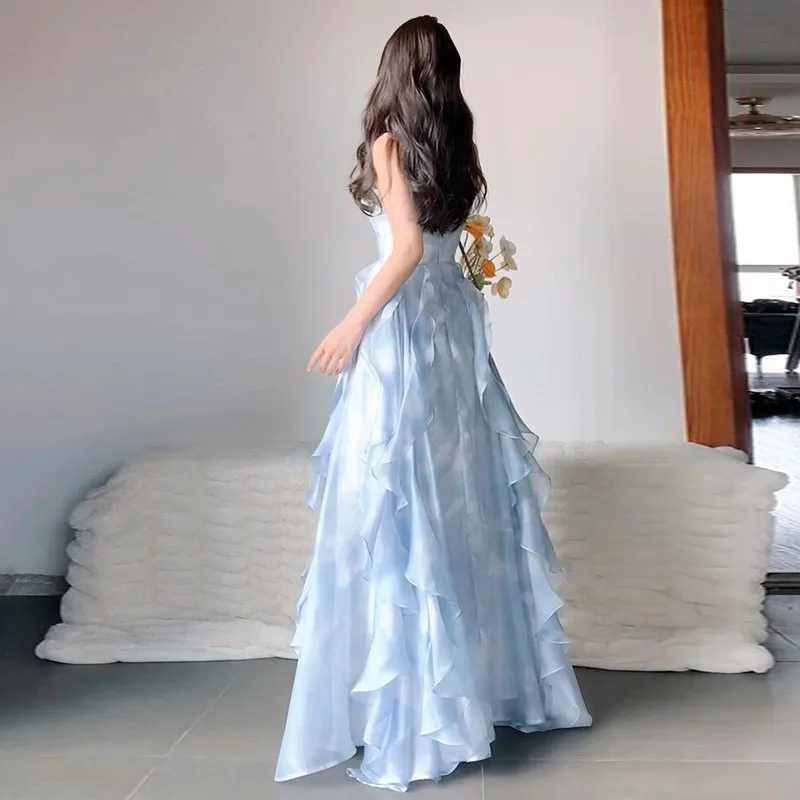 Seaside Vacation Style Blue Strap Dress for Women New Niche Design Fairy Skirt
Seaside Vacation Style Blue Strap Dress for Women New Niche Design Fairy Skirt
