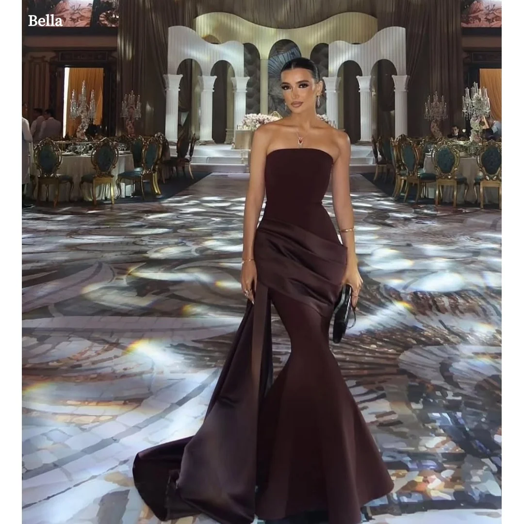 Bella Индивидуальное темно-коричневое атласное платье русалки без бретелек для выпускного вечера с облегающим лифом и шлейфом Вечерние платья вечерние платья
Bella Индивидуальное темно-коричневое атласное платье русалки без бретелек для выпускного вечера с облегающим лифом и шлейфом Вечерние платья вечерние платья