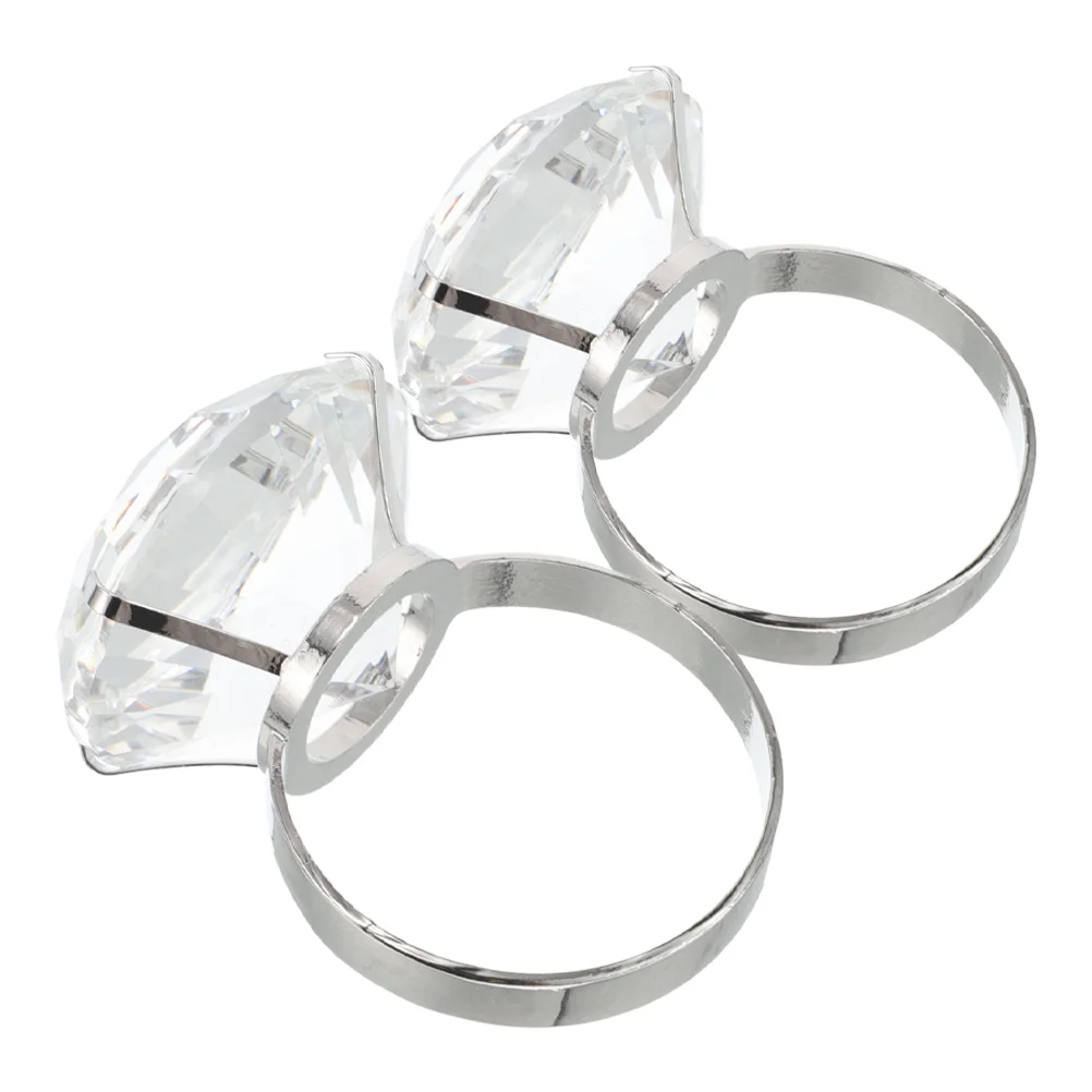 2pcs Large Imitation Crystal Rhinestone Engagement Rings Bridal Wedding Props 245 Glass Alloy Elegant Diamond Set
2pcs Large Imitation Crystal Rhinestone Engagement Rings Bridal Wedding Props 245 Glass Alloy Elegant Diamond Set