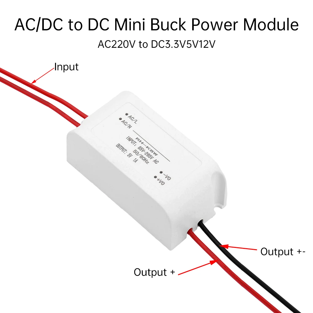 AC/DC to DC Mini Buck Power Module AC220V DC3.3V5V12V 5W Voltage Regulator Step down Module
AC/DC to DC Mini Buck Power Module AC220V DC3.3V5V12V 5W Voltage Regulator Step down Module