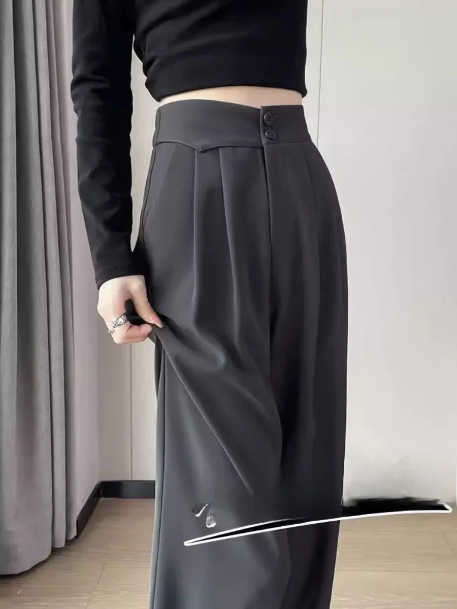 Повседневные широкие брюки-костюм для женщин, весна-лето 2024, новые, с высокой талией, прямого кроя, стройнящие, струящиеся, модные брюки
Повседневные широкие брюки-костюм для женщин, весна-лето 2024, новые, с высокой талией, прямого кроя, стройнящие, струящиеся, модные брюки