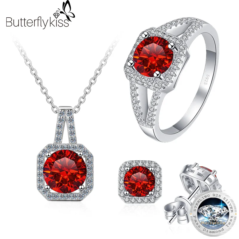Butterflykiss 1CT Moissanite Jewelry Sets VVS Diamond S925 Silver Necklace Earrings Ring Set For Women Wedding Party Accessories
Butterflykiss 1CT Moissanite Jewelry Sets VVS Diamond S925 Silver Necklace Earrings Ring Set For Women Wedding Party Accessories