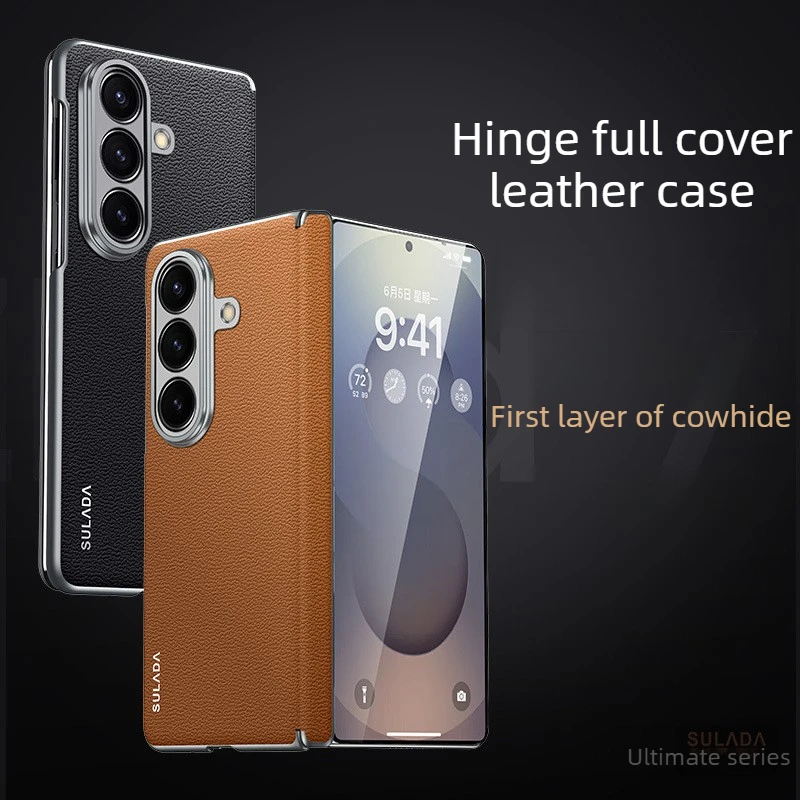 Genuine Leather Built-in Magnetic Phone Case for Samsung Z Fold 8 SULADA Hinge Protection Phone Case for Samsung Z Fold7 / w26
Genuine Leather Built-in Magnetic Phone Case for Samsung Z Fold 8 SULADA Hinge Protection Phone Case for Samsung Z Fold7 / w26