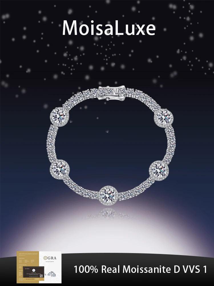 MoisaLuxe Official Store GRA Moissanite Plata Sterling 925 Silver Bracelets Inlaid Buckle Hand for Women Fashion Jewelry Gift
MoisaLuxe Official Store GRA Moissanite Plata Sterling 925 Silver Bracelets Inlaid Buckle Hand for Women Fashion Jewelry Gift