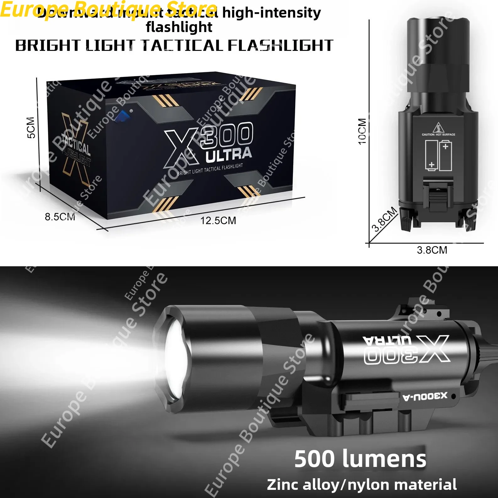 500 Lumens Alloy X300 Style Flashlight Strobe Portable Outdoor Torch For Model Parts Accessories
500 Lumens Alloy X300 Style Flashlight Strobe Portable Outdoor Torch For Model Parts Accessories