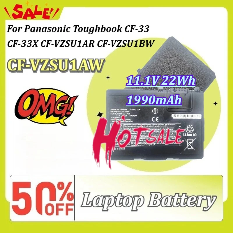 New CF-VZSU1AW 11.1V 22Wh 1990mAh Laptop Battery for Panasonic Toughbook CF-33 CF-33X CF-VZSU1AR CF-VZSU1BW Rechargeable Battery
New CF-VZSU1AW 11.1V 22Wh 1990mAh Laptop Battery for Panasonic Toughbook CF-33 CF-33X CF-VZSU1AR CF-VZSU1BW Rechargeable Battery