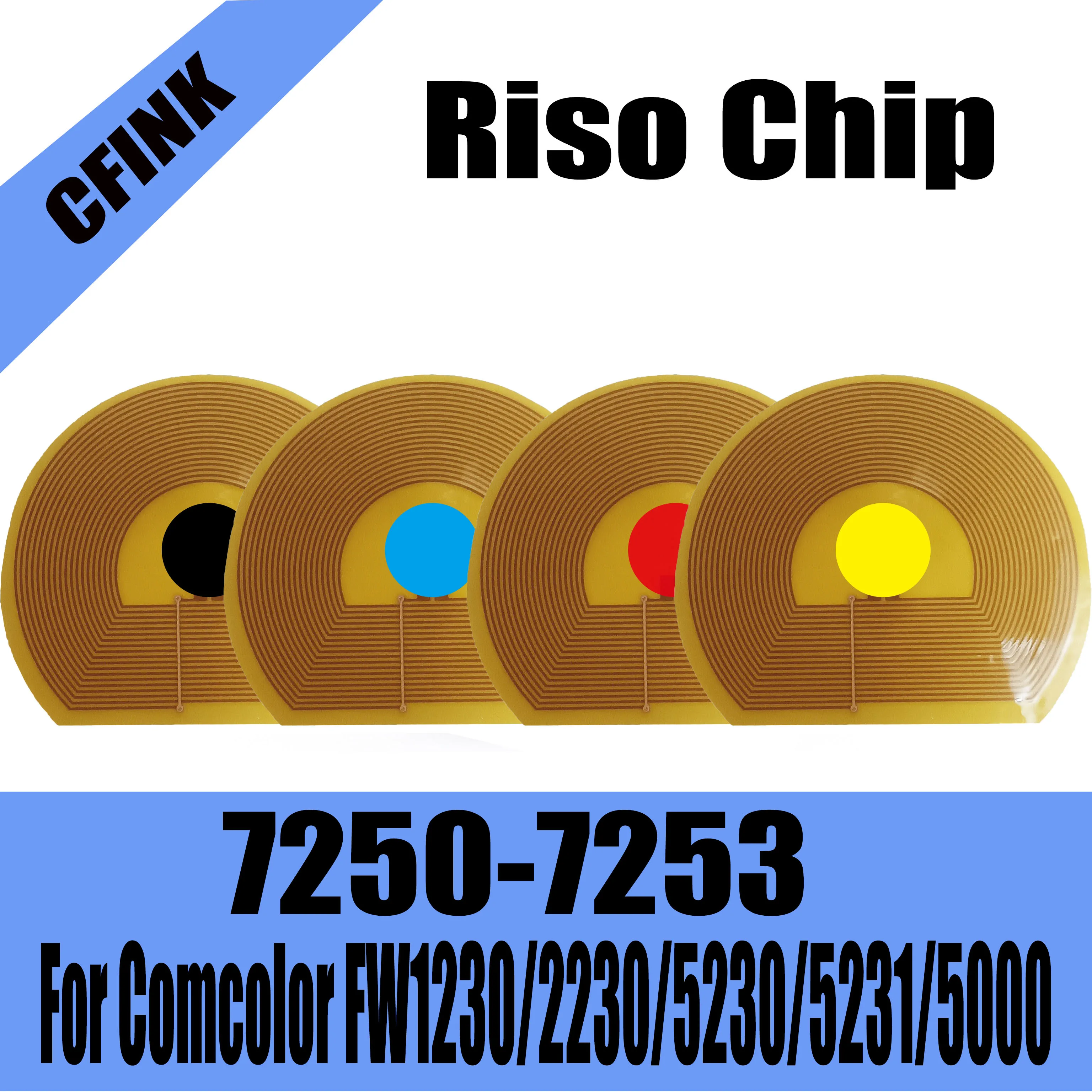S-7250 7251C 7252E S-7253 Чип картриджа с чернилами, совместимый для офисного оборудования Riso Comcolor FW1230 FW2230 FW5230 FW5231 FW5000
S-7250 7251C 7252E S-7253 Чип картриджа с чернилами, совместимый для офисного оборудования Riso Comcolor FW1230 FW2230 FW5230 FW5231 FW5000
