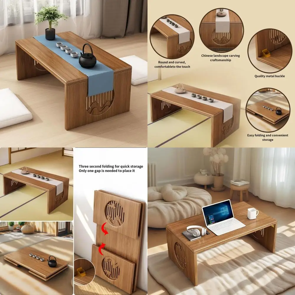 Portable Bamboo Floor Coffee Table, 31.5, No Assembly Required, Low Seating Desk
Portable Bamboo Floor Coffee Table, 31.5, No Assembly Required, Low Seating Desk