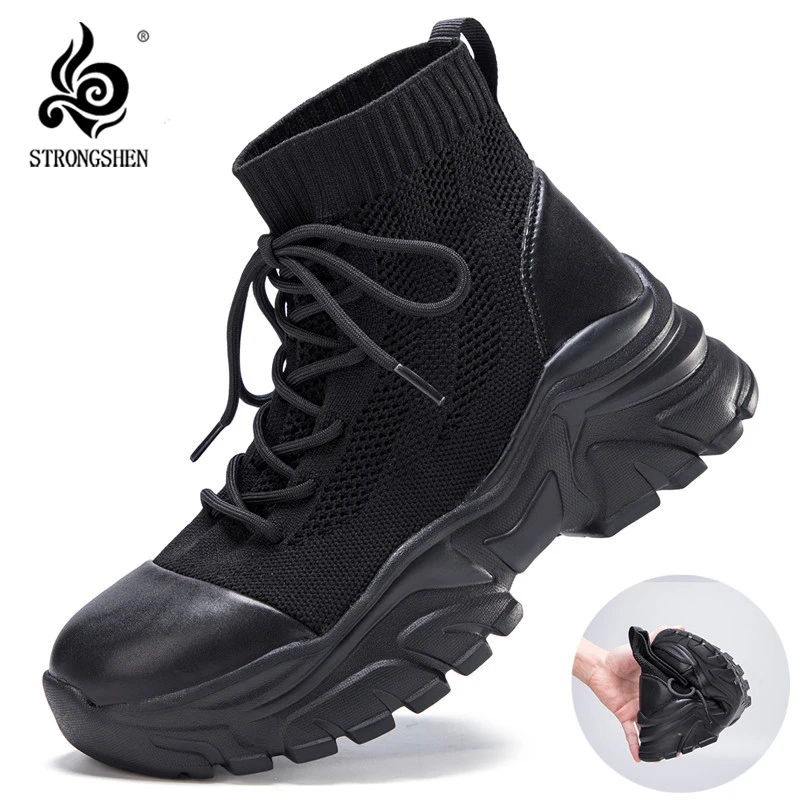 STRONGSHEN Women Sock Boots Fashion Chunky Platform Motorcycle Boots Women Ankle Botas Mujer High Top Gothic Sneakers Shoes
STRONGSHEN Women Sock Boots Fashion Chunky Platform Motorcycle Boots Women Ankle Botas Mujer High Top Gothic Sneakers Shoes