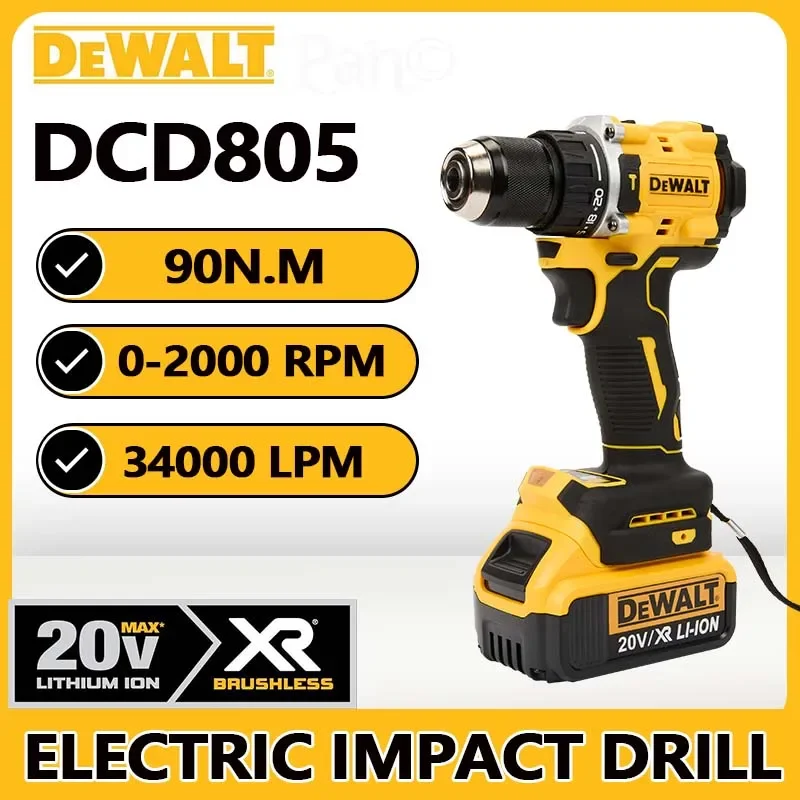 Бесщеточная электрическая дрель DeWalt, аккумуляторная литиевая ударная дрель, многофункциональная ручная дрель DCD805
Бесщеточная электрическая дрель DeWalt, аккумуляторная литиевая ударная дрель, многофункциональная ручная дрель DCD805