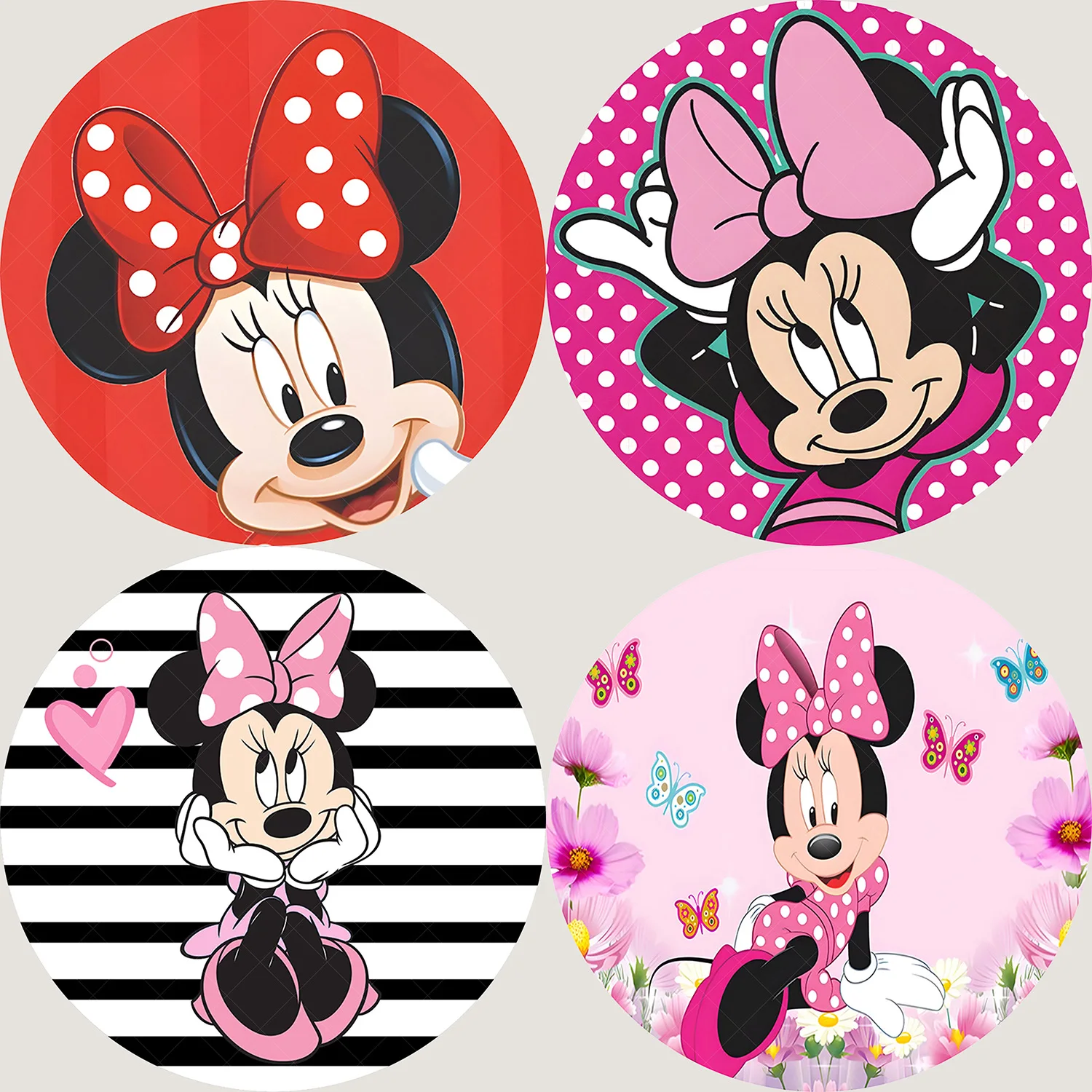 Round Minnie Mouse Backdrop Girl Birthday Party Baby Shower Circle Background Decoration Covers Cloth Elastic Photo Props
Round Minnie Mouse Backdrop Girl Birthday Party Baby Shower Circle Background Decoration Covers Cloth Elastic Photo Props