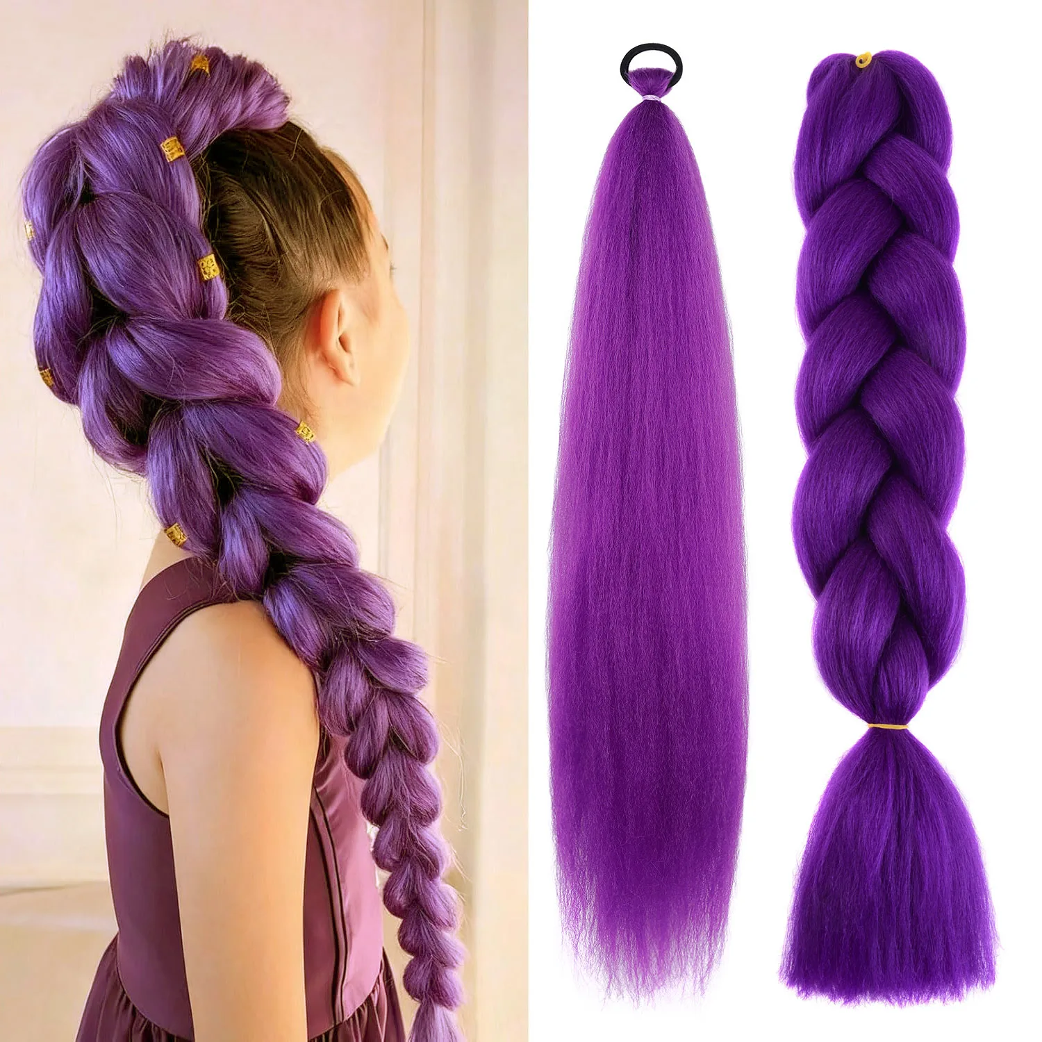 Длинные фиолетовые косы-хвосты для плетения, предварительно растянутые синтетические косы для девочек, для сцены, вечеринок, Хэллоуина, косплея
Длинные фиолетовые косы-хвосты для плетения, предварительно растянутые синтетические косы для девочек, для сцены, вечеринок, Хэллоуина, косплея