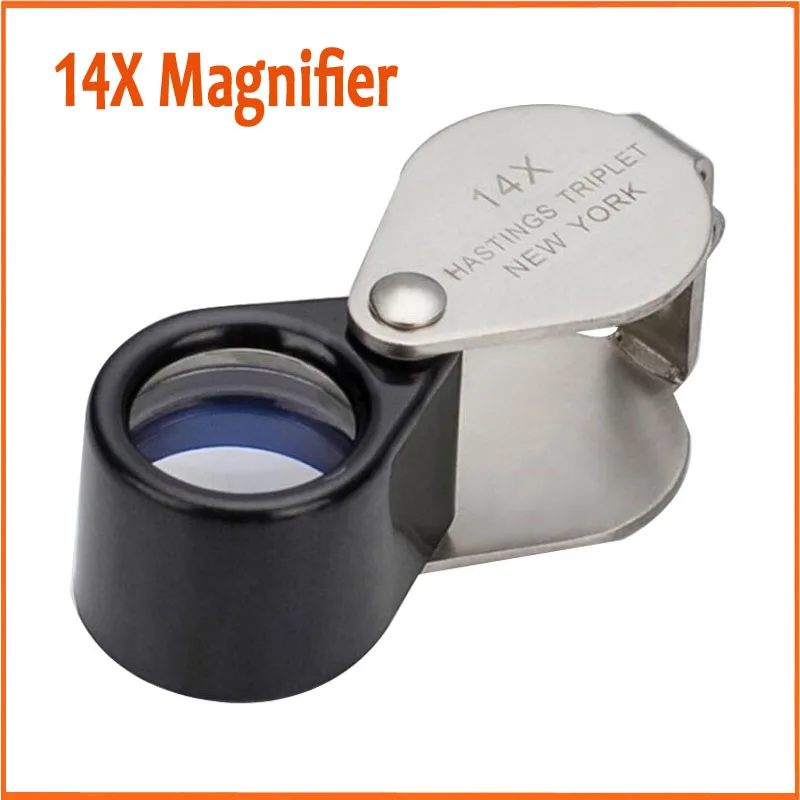 14 Times 12mm Metal Gift Toys Pocket Jadeite Filter Super Triplet Lens Magnifier Jewelry Gem Identifying Magnifying Glass Loupe
14 Times 12mm Metal Gift Toys Pocket Jadeite Filter Super Triplet Lens Magnifier Jewelry Gem Identifying Magnifying Glass Loupe