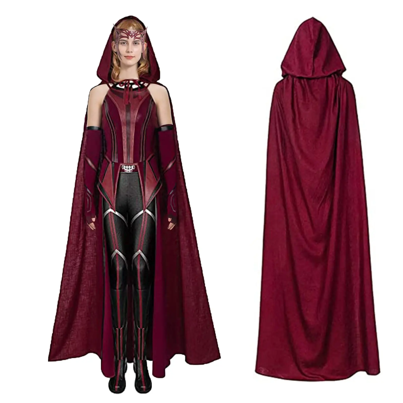 Scarlet Witch Women Cosplay Costume Crown Headpiece Red CloakTop Pants Girdle Gloves Halloween Cosplay Full Set
Scarlet Witch Women Cosplay Costume Crown Headpiece Red CloakTop Pants Girdle Gloves Halloween Cosplay Full Set
