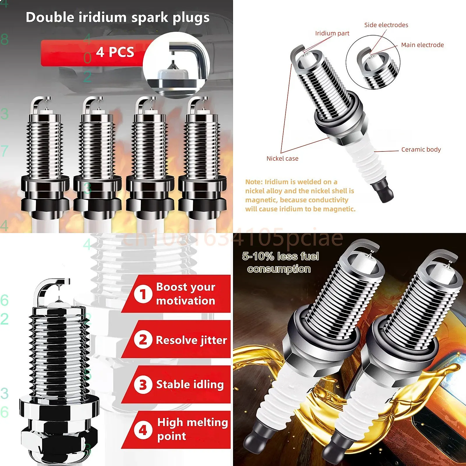 4pcs Double Iridium Spark Plugs For Ideal Lixiang Li Auto L9 L8 L7 L6 1.5T Range Extender 1.2T
4pcs Double Iridium Spark Plugs For Ideal Lixiang Li Auto L9 L8 L7 L6 1.5T Range Extender 1.2T