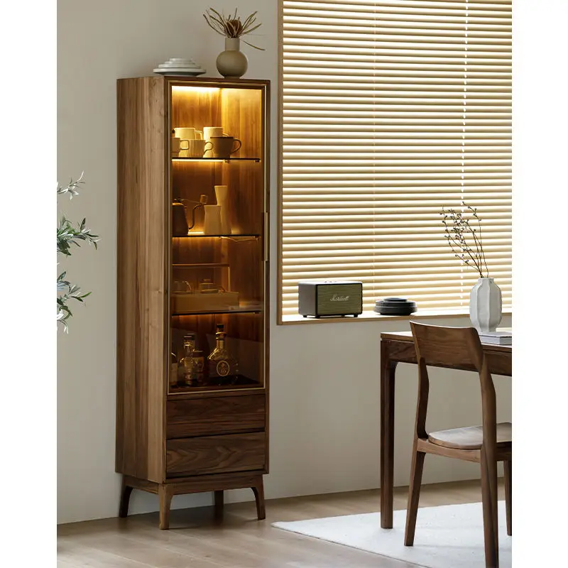 North American black walnut solid wood storage cabinet, locker, modern light luxury glass wine cabinet
North American black walnut solid wood storage cabinet, locker, modern light luxury glass wine cabinet