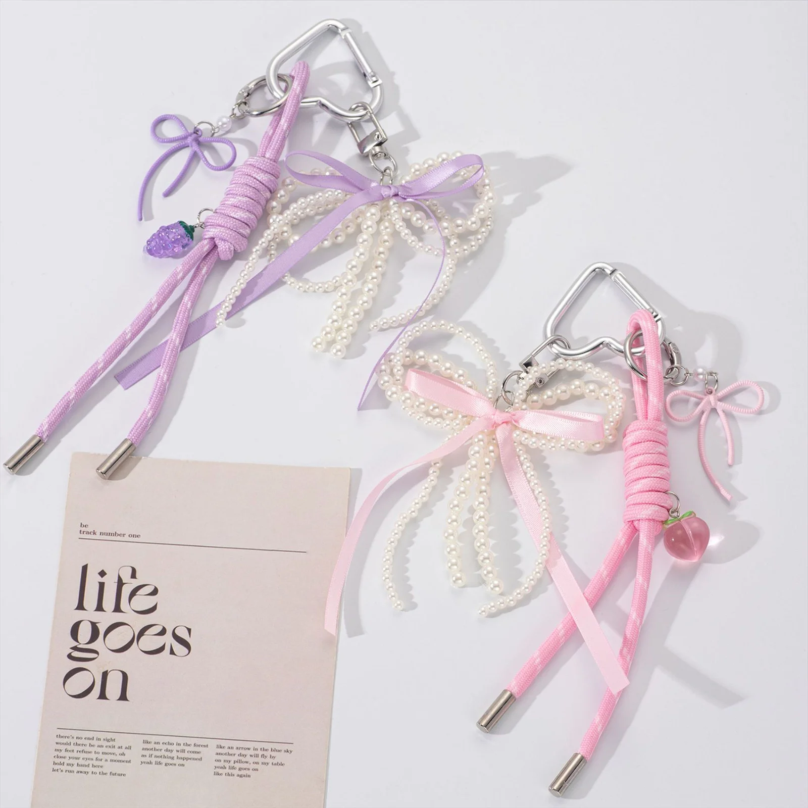 Pearl Bows Backpack Key Rings Pendant Bag Key Chain Double Layer Pearl Bows Keyring Ribbon Beaded Keychain for Girls Women
Pearl Bows Backpack Key Rings Pendant Bag Key Chain Double Layer Pearl Bows Keyring Ribbon Beaded Keychain for Girls Women