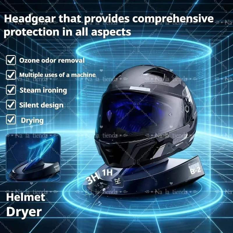 Intelligent motorcycle helmet dryer, featuring dust removal and temperature control functions equipped with ambient lighting
Intelligent motorcycle helmet dryer, featuring dust removal and temperature control functions equipped with ambient lighting