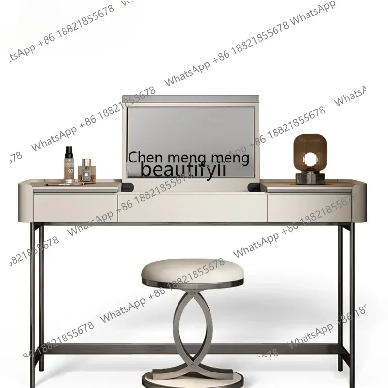 cc182R11 Light Luxury Dressing Table Bedroom High-End Leather Flip Mirror Makeup Table High-End Stainless Steel Designer Furnitu
cc182R11 Light Luxury Dressing Table Bedroom High-End Leather Flip Mirror Makeup Table High-End Stainless Steel Designer Furnitu