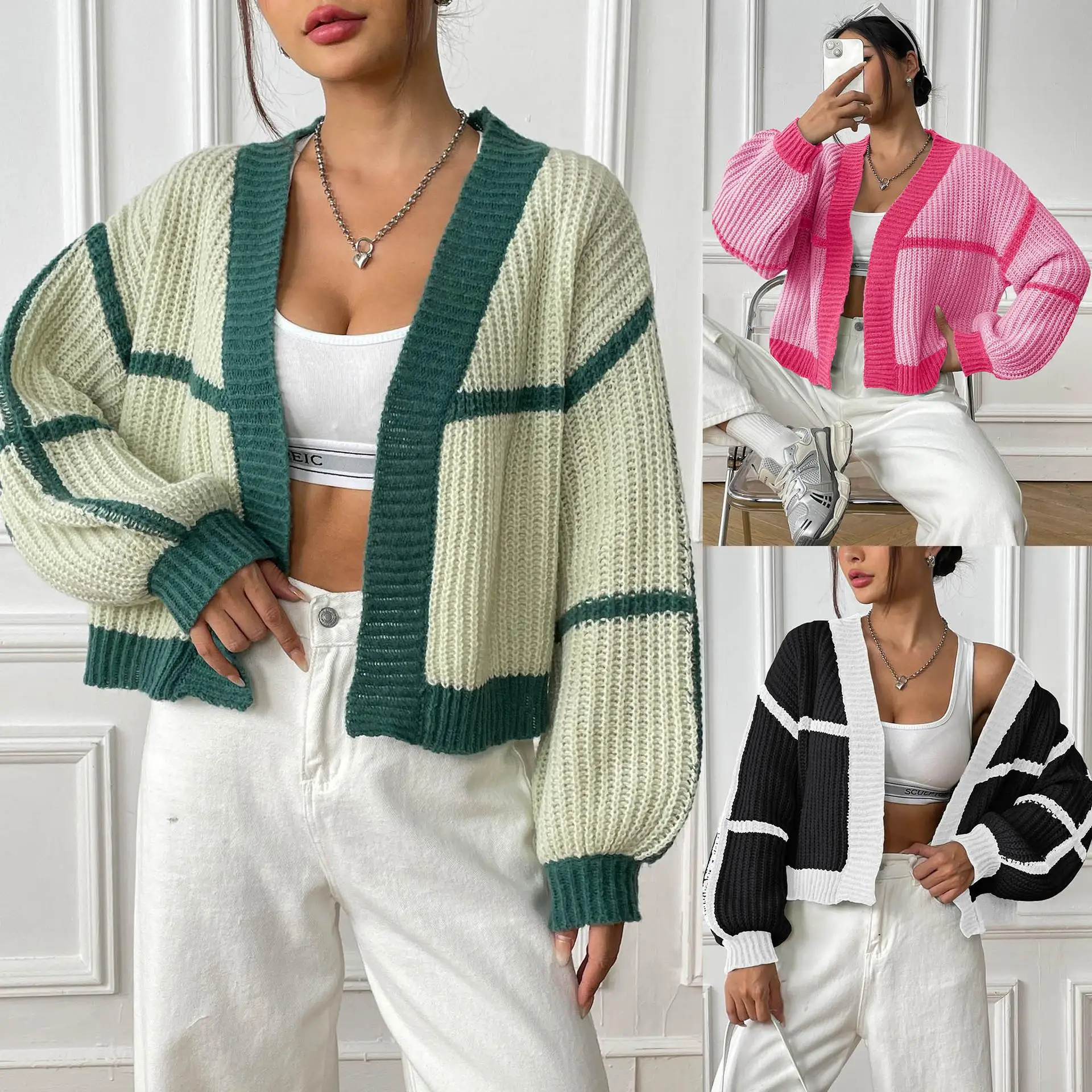 Women's Spliced Short Woven Cardigan Coat Lantern Sleeve Medium Thickness Winter Fashion Casual Style Online And In-Store
Women's Spliced Short Woven Cardigan Coat Lantern Sleeve Medium Thickness Winter Fashion Casual Style Online And In-Store