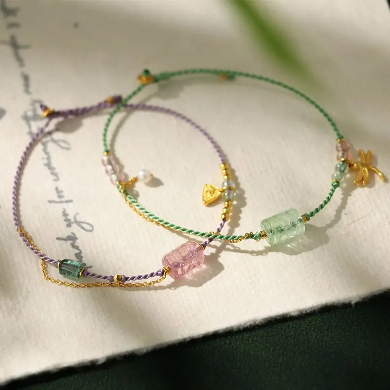 Original Design Tourmaline Barrel Beads Wisdom Eye Small Dragonfly Pendant Braided Rope Female All-Match Girlfriends Bracelet
Original Design Tourmaline Barrel Beads Wisdom Eye Small Dragonfly Pendant Braided Rope Female All-Match Girlfriends Bracelet