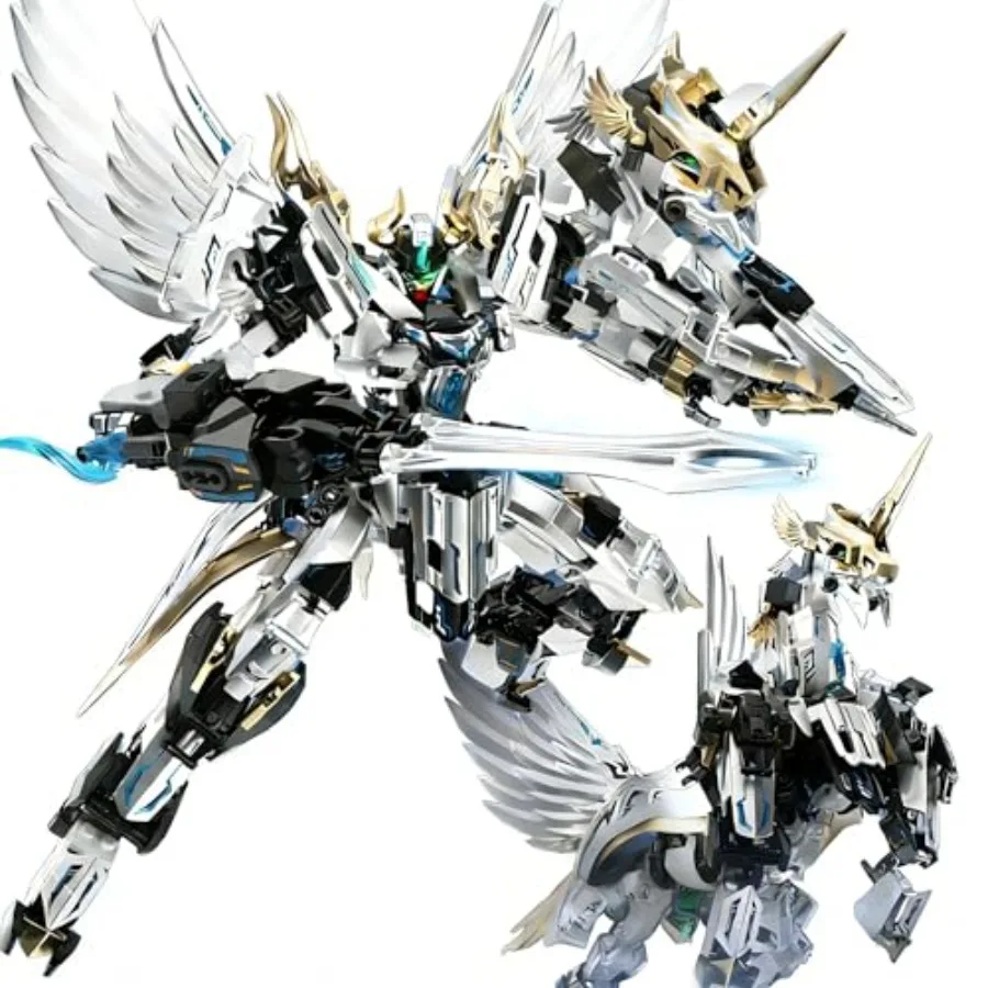 Mech Pegasus transforming building block set for kids ages 8+, ABS plastic, metallic gray, movable joints and poseable design
Mech Pegasus transforming building block set for kids ages 8+, ABS plastic, metallic gray, movable joints and poseable design
