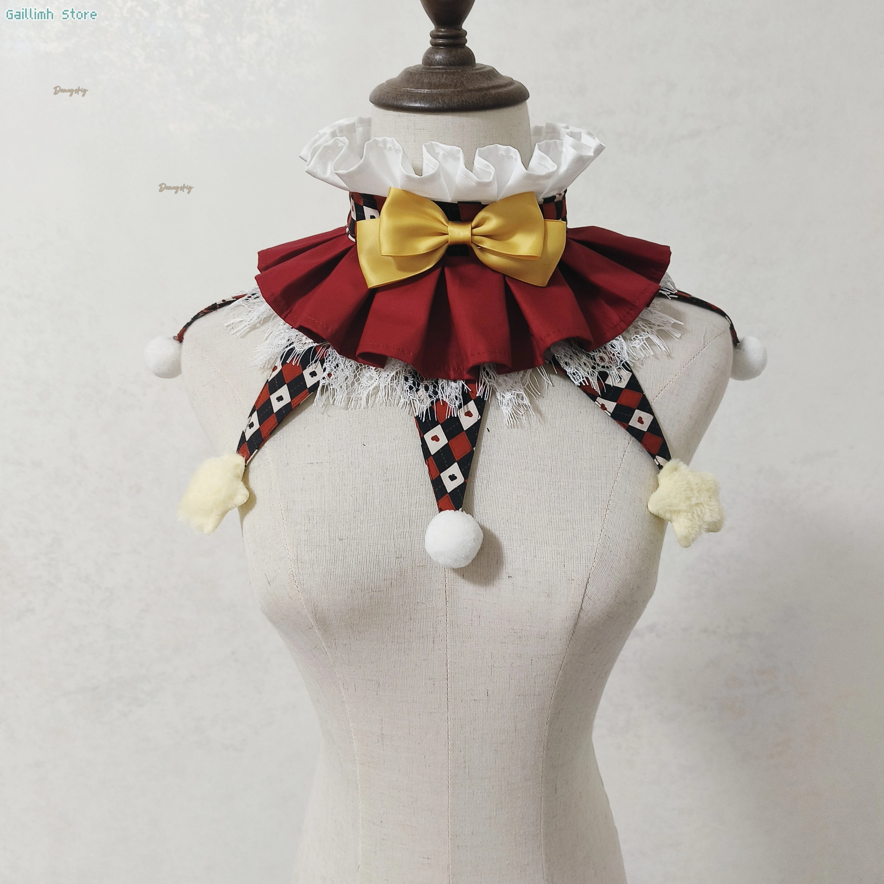 Halloween Costume Theatrical Clown Cosplay Hat Handmade Clown Neck Accessory Set For Dark And Absurd Party Accessory.
Halloween Costume Theatrical Clown Cosplay Hat Handmade Clown Neck Accessory Set For Dark And Absurd Party Accessory.