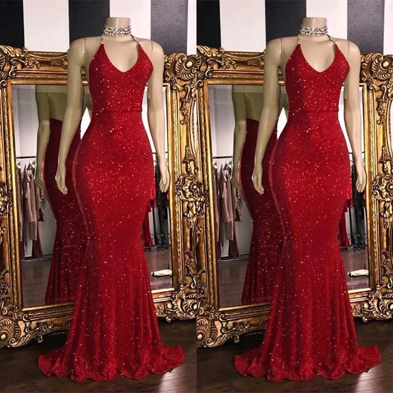 Sparkly Red SequinsSexy V Neck Backless Prom Dresses 2024 Halter Mermaid Long Prom Gowns Low Party Dress Vestidos YD
Sparkly Red SequinsSexy V Neck Backless Prom Dresses 2024 Halter Mermaid Long Prom Gowns Low Party Dress Vestidos YD
