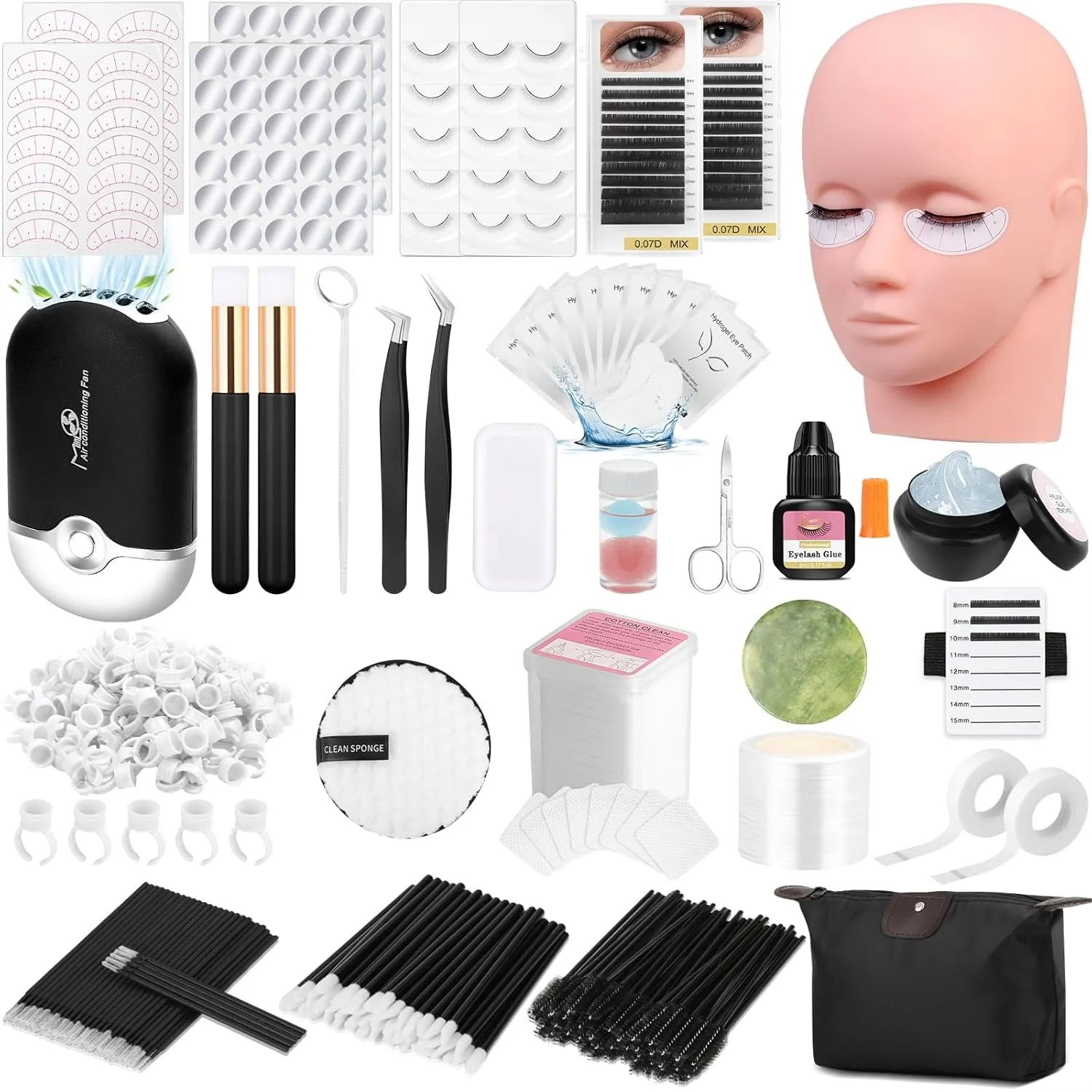 Eyelash Extension Kit for Beginners with Mannequin Head, Professional Lash Tech Starter Set with Fan, Glue & Remover for
Eyelash Extension Kit for Beginners with Mannequin Head, Professional Lash Tech Starter Set with Fan, Glue & Remover for