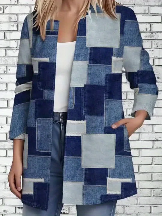 Printed Design Patchwork Denim Blue Patterned Coat casual style ladies jacket
Printed Design Patchwork Denim Blue Patterned Coat casual style ladies jacket