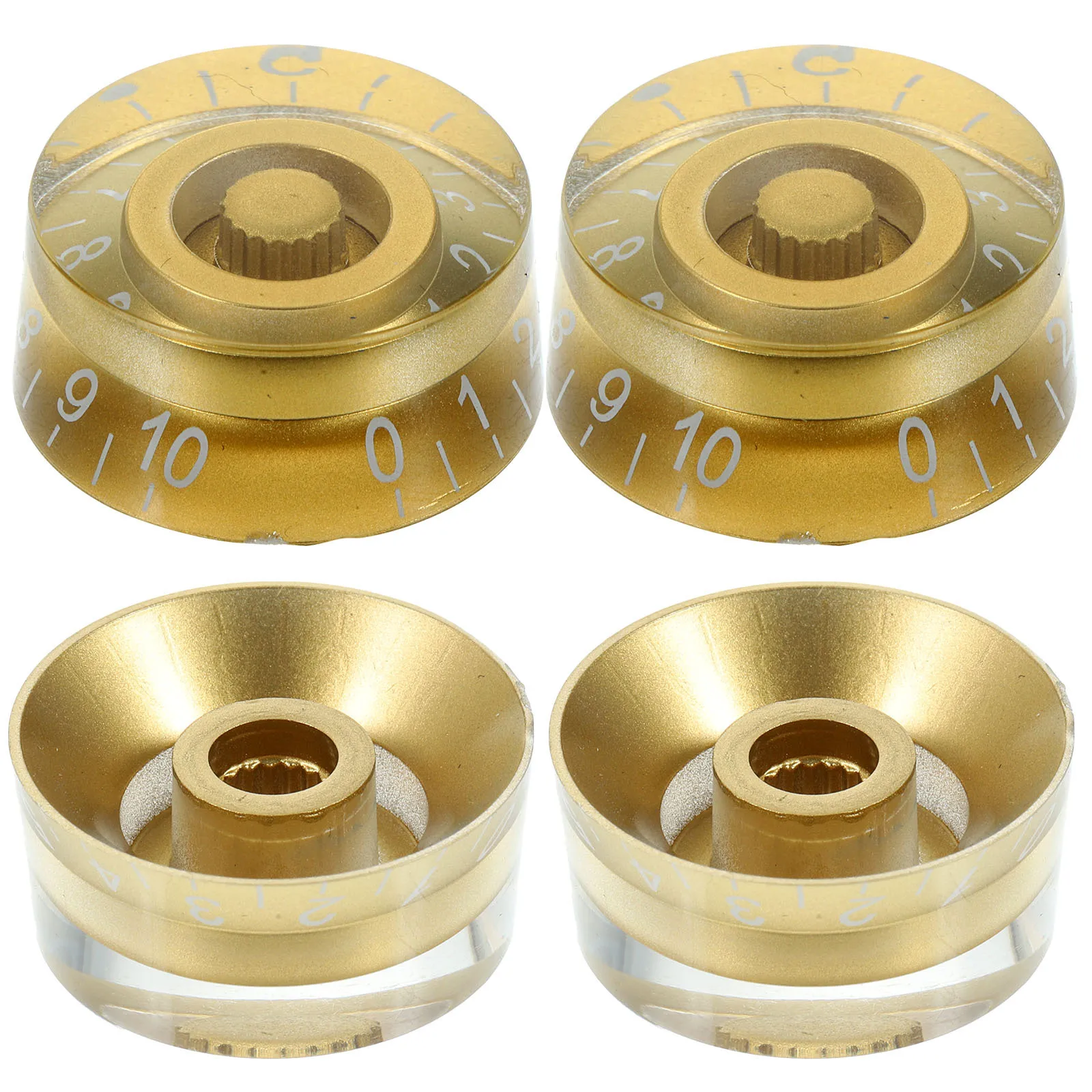 4Pcs Electric Guitar Volume Knobs High Grade Acrylic Transparent Tone Control Caps for Guitar Bass Split Potentiometer