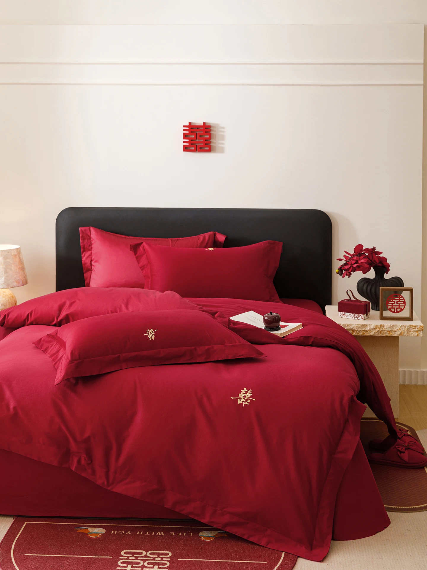 High-End Cotton Satin Wedding Four-Piece Set Embroidered Red Double Happiness New Home Bedding Quilt Cover Bridal Gift
High-End Cotton Satin Wedding Four-Piece Set Embroidered Red Double Happiness New Home Bedding Quilt Cover Bridal Gift