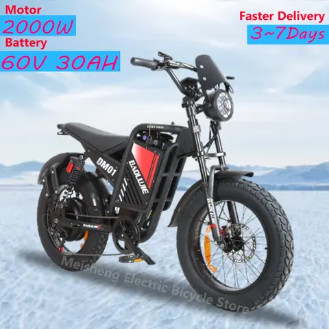 Ebike BLJ-DM01 2000W 60V 30Ah 20*4-inch Off road Tire Front and rear shock absorption Aluminum Alloy Frame Urban ElectricBicycle