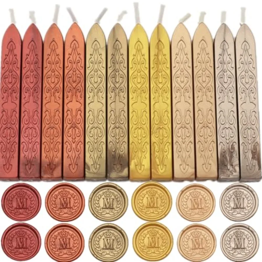 6 Colors Wax Seal Sticks, Red Sealing Wax Sticks with Wicks, 12 Pcs Antique Gold Wax Seal Sticks Set with Wicks Assorted Colors
6 Colors Wax Seal Sticks, Red Sealing Wax Sticks with Wicks, 12 Pcs Antique Gold Wax Seal Sticks Set with Wicks Assorted Colors
