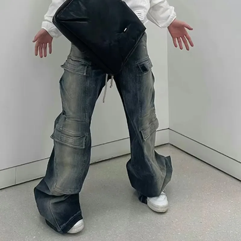 Мужские брюки, джинсовые джинсы для мужчин, дизайнерские брюки-карго с карманами на молнии, потертые брюки-карго на шнурке, уличная одежда в полный рост, мужская одежда
Мужские брюки, джинсовые джинсы для мужчин, дизайнерские брюки-карго с карманами на молнии, потертые брюки-карго на шнурке, уличная одежда в полный рост, мужская одежда