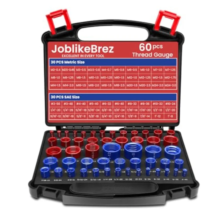 Thread Checker 60pcs Nut and Bolt Thread Checker 30 Inch 30 Metric Box Set Thread Gauge Thread Checker Standard and Metric Suit
Thread Checker 60pcs Nut and Bolt Thread Checker 30 Inch 30 Metric Box Set Thread Gauge Thread Checker Standard and Metric Suit