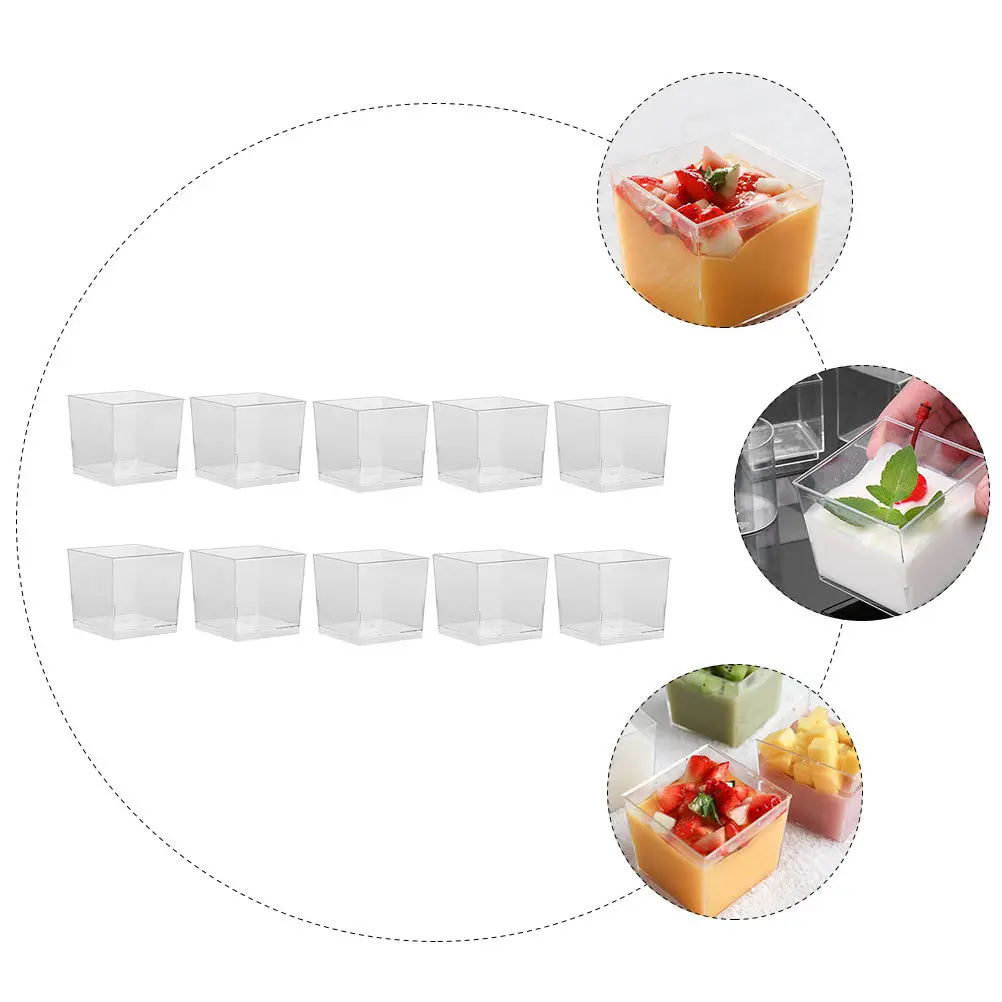 50pcs Plastic Pudding Cups Transparent Dessert Containers For Ice Cream Cake Yogurt Party Supply Disposable Square Mousse Cups
50pcs Plastic Pudding Cups Transparent Dessert Containers For Ice Cream Cake Yogurt Party Supply Disposable Square Mousse Cups