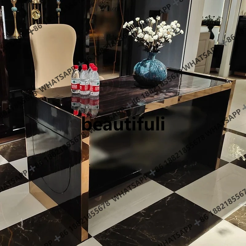 Italian light luxury desk and chair, post-modern study simple desk solid wood desk
Italian light luxury desk and chair, post-modern study simple desk solid wood desk