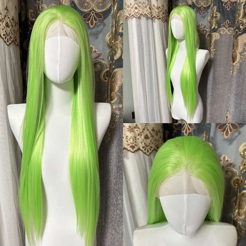 Светло-зеленые синтетические парики спереди 13X4 для женщин, длинные шелковистые прямые парики длиной 26 дюймов, завязанные вручную, плотность 150%, бесклеевые
Светло-зеленые синтетические парики спереди 13X4 для женщин, длинные шелковистые прямые парики длиной 26 дюймов, завязанные вручную, плотность 150%, бесклеевые