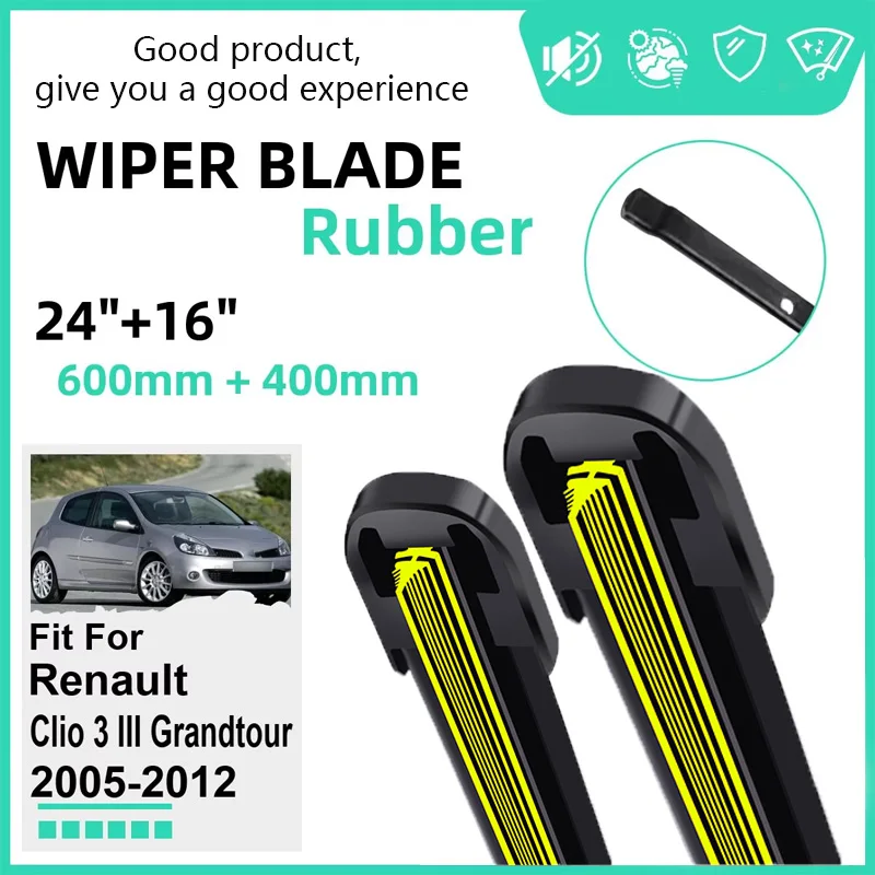 Rubber Car Wiper Blades for Renault Clio 3 III Grandtour 2005-2012 Front Windscreen Windshield Rubber Car Accessories
Rubber Car Wiper Blades for Renault Clio 3 III Grandtour 2005-2012 Front Windscreen Windshield Rubber Car Accessories