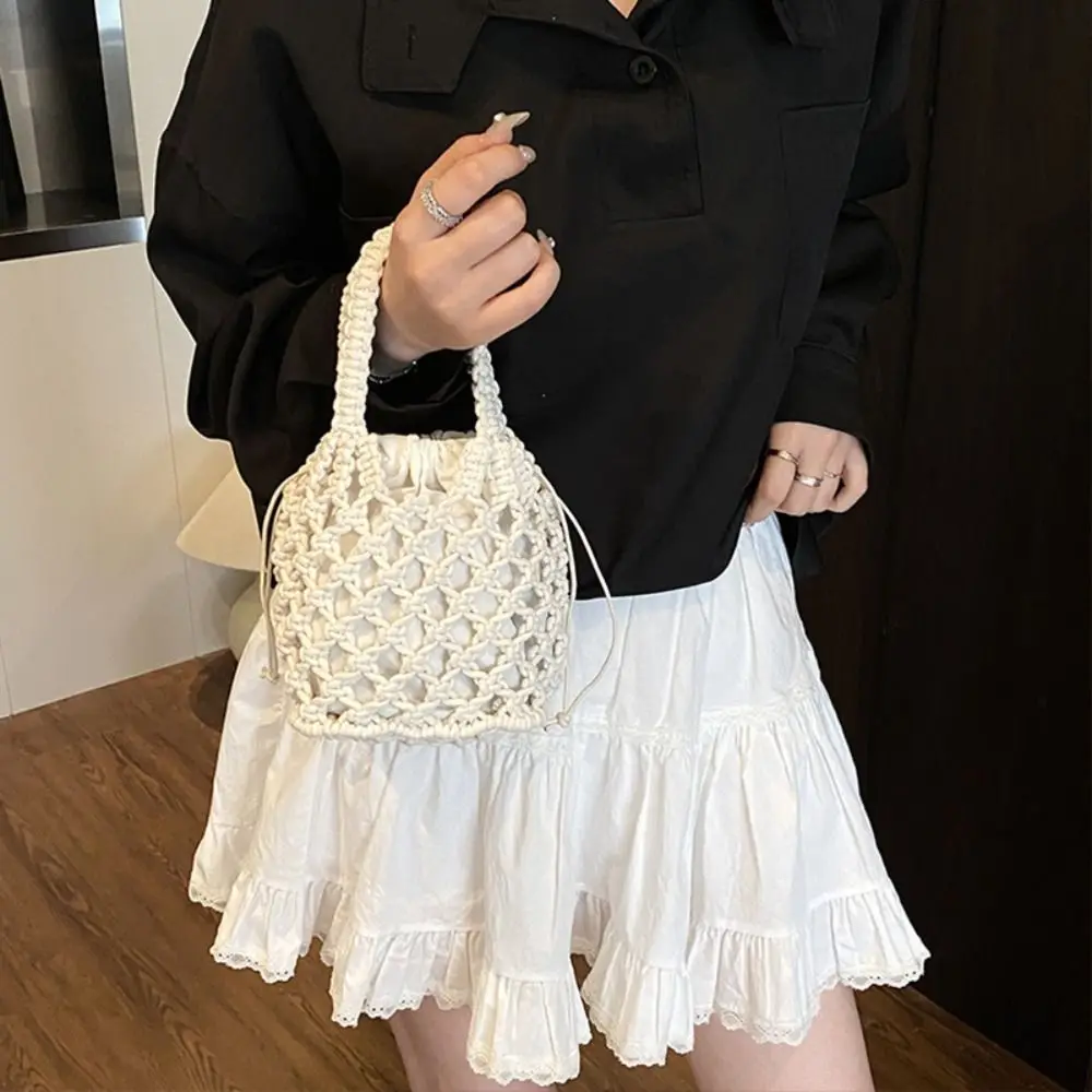 Trendy Mini Bucket Bag Knitted Bag Hollowed Out Bohemian Crochet Tote Bag Large Capacity Handbag String Bag Travel
Trendy Mini Bucket Bag Knitted Bag Hollowed Out Bohemian Crochet Tote Bag Large Capacity Handbag String Bag Travel