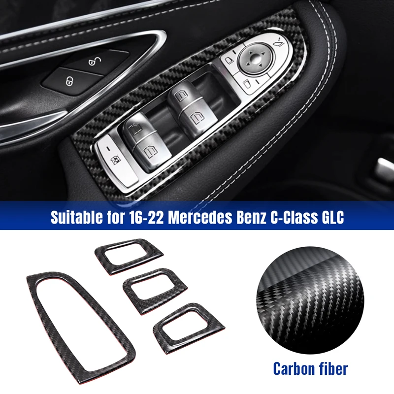 Real Carbon Fiber Door Inner Handle Decorative Frame Sticker Car Accessor fit for Mercedes-Benz Class C GLC 2016-2022
Real Carbon Fiber Door Inner Handle Decorative Frame Sticker Car Accessor fit for Mercedes-Benz Class C GLC 2016-2022