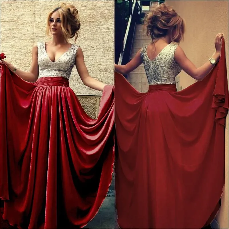 Customized Sexy Silver Sequined V Neck Evening Gowns Sweep Train Prom Party Gowns Long Formal Pageant Gowns Plus Size
Customized Sexy Silver Sequined V Neck Evening Gowns Sweep Train Prom Party Gowns Long Formal Pageant Gowns Plus Size