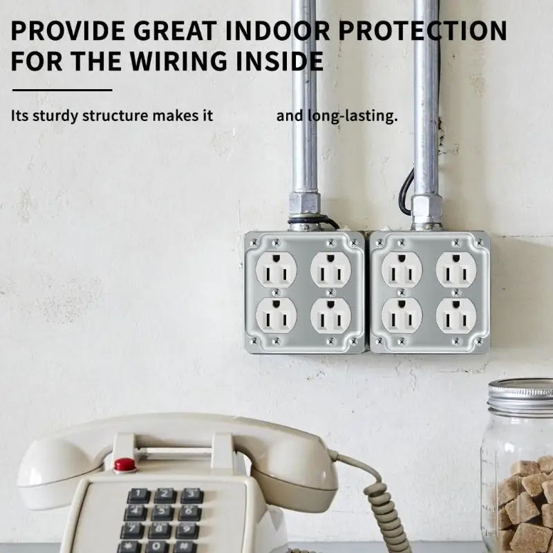 Set Of 2 Waterproof 4Inch Double Duplex Receptacle Cover Electrical Box Covers For Household And Commercial Use C7AC
Set Of 2 Waterproof 4Inch Double Duplex Receptacle Cover Electrical Box Covers For Household And Commercial Use C7AC