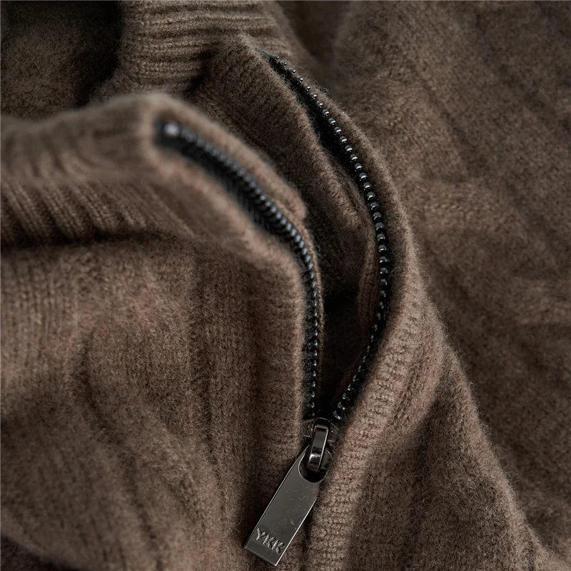 New Men's Mock Zipper Pullovers Wool Sweater Autumn Winter Long Sleeve Smart Casual 100% Merino Wool Knitwear Twist Flower Tops
New Men's Mock Zipper Pullovers Wool Sweater Autumn Winter Long Sleeve Smart Casual 100% Merino Wool Knitwear Twist Flower Tops