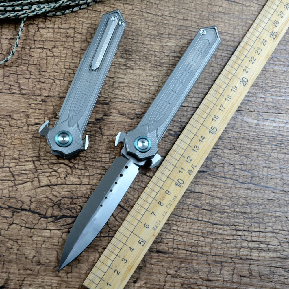 Y-START Folding Knife D2 Blade Spear Point Flipper Fast Open Titanium TC4 Handle for Outdoor Camping Survival Hunting RH02
Y-START Folding Knife D2 Blade Spear Point Flipper Fast Open Titanium TC4 Handle for Outdoor Camping Survival Hunting RH02